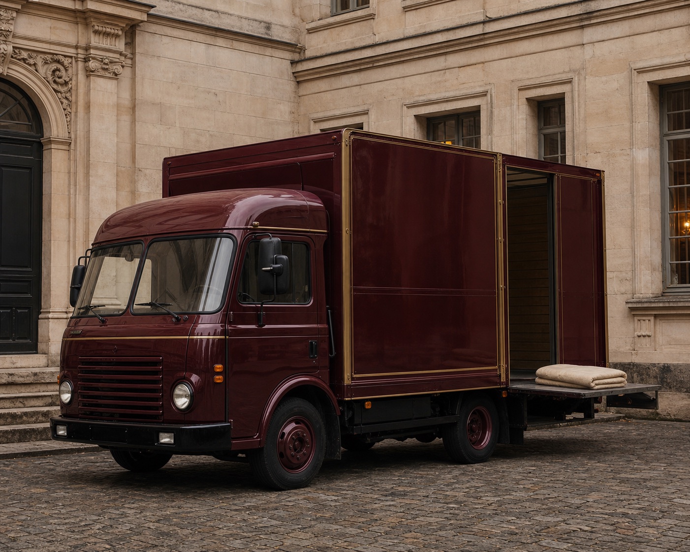 A CJ'S truck waiting on a quiet street